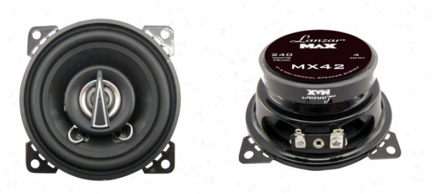 Lanzar 4'' 2-way Coaxial Speake5s 120 Watt Mx42