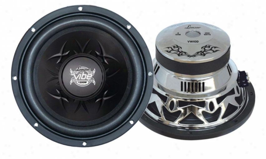 Lanzar Vibe 10" 1200 Watt Dual 4 Ohm Chrome Subwoofer