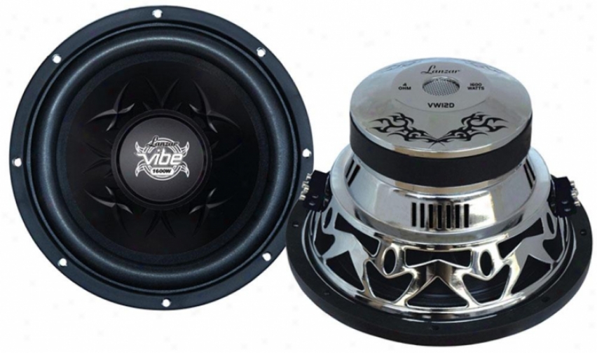 Lanzar Vibe 12'' 1600 Watt Dual 4 Ohm Chrome Subwoofer