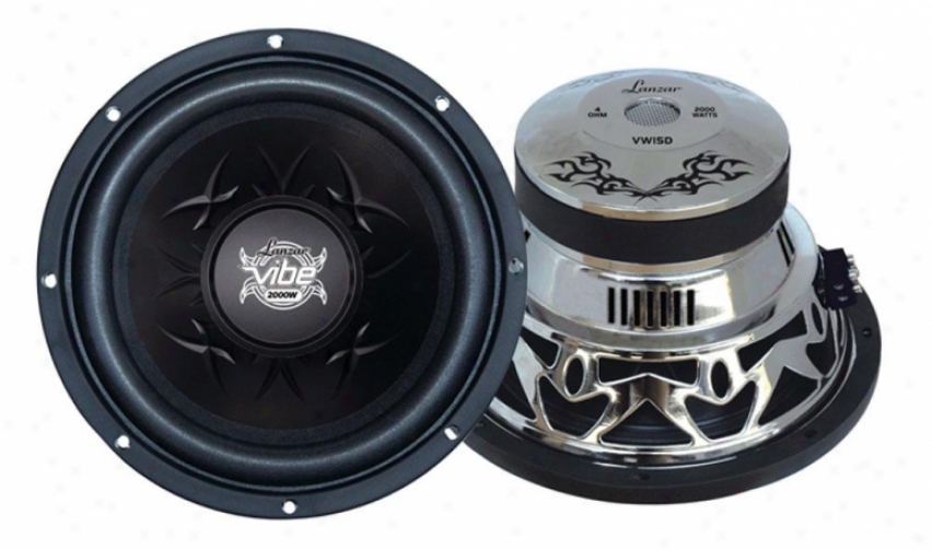 Lanzar Vibe 15'' 2000 Watt Dual 4 Ohm Chrome Subwoofer