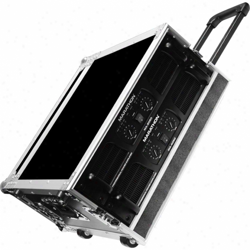 Marathon Pro 4u Amplifier Deluxe Case, 18" Body Depth W/pull-out Handle & Wheels