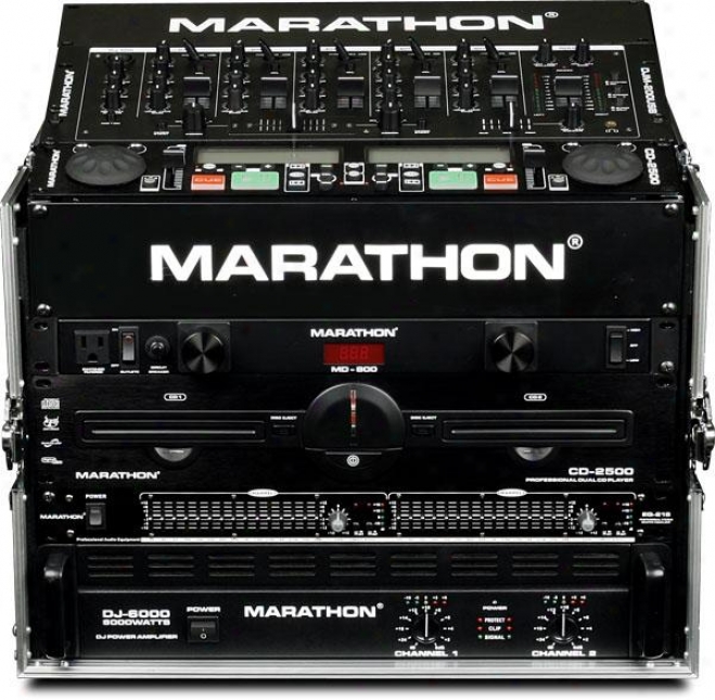 Marathon Pro 8 Slant Mixer Raco / 6u Vertical Rack System W/full Ac Door