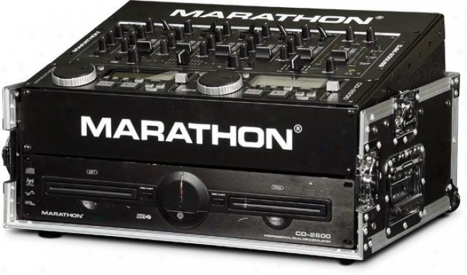 Marathon Pro 8u Slant Mixer Rack / 2u Vertical Rack System W/full Ac Passage