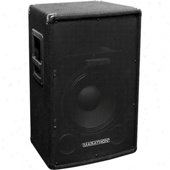 Marathon Pro Dj-1202 Compact Single 12-inch Two Way Trapezoid Loud Speaker