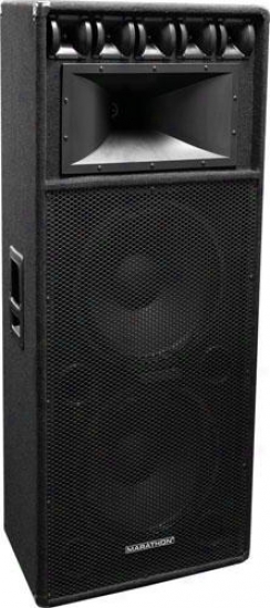 Marathon Pro Dj-2153 Dual 15" 3-way Loudspeaker, Pa-1550 Equipped