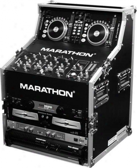 Marathon Pro Flight Ready Dual Cd Control & 19" Mixer Dj Strive Station Top Rack 4