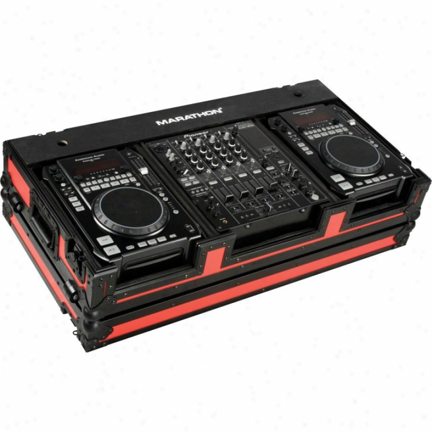 Marathon Pro Flight Ready Red-black Series Cd Players + 12" Mixer Coffin