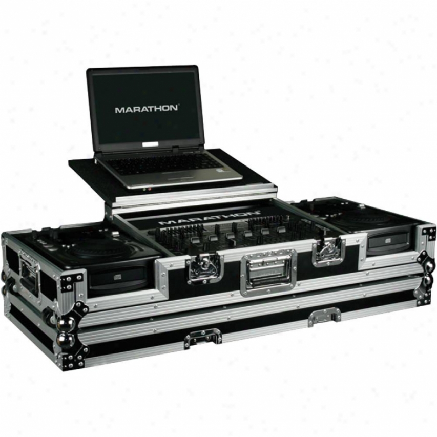 Marathon Pro Holds 2x Medium Format Cd Players + 19" Mixer Plus Laptop Shelf To