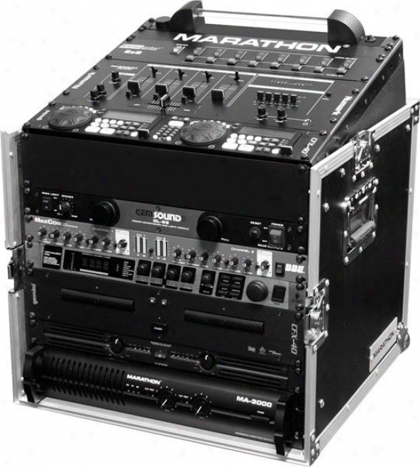 Marathon Pro Ma-m12u 10u Slant Mixer Rack / 12u Vertical Rack Syxtem