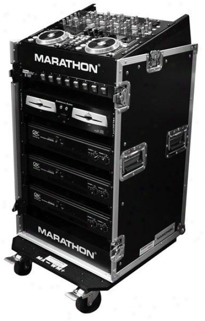 Marathon Pro Ma-m14uw 10u Slant Mixer Rack / 14u Perpendicular Rack System