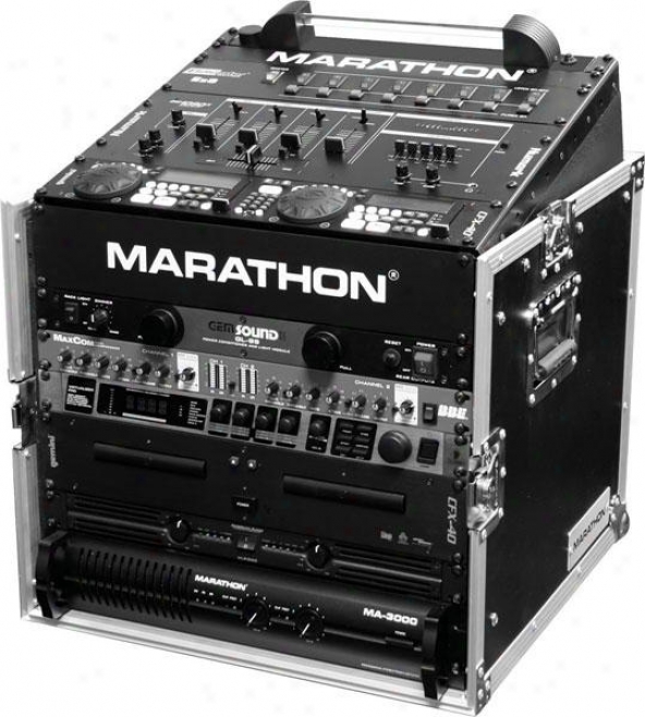 Marathon Pro Ma-m8u Flight Ready 10u Slant Mixer Rack 8u Vertical Combo Case