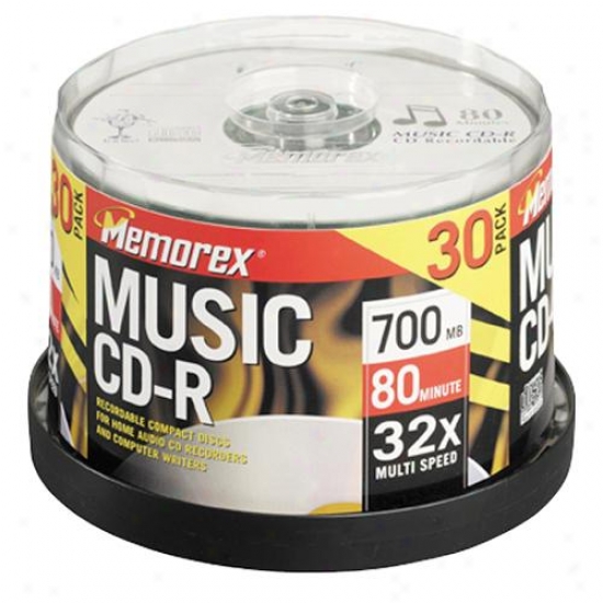 Memorex 30-pack Spindle Of 80 Note Cd-rs