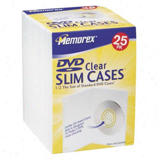 Memorex 3202-1985 Dvd Slim Storage Cases - 25 Pack Clear