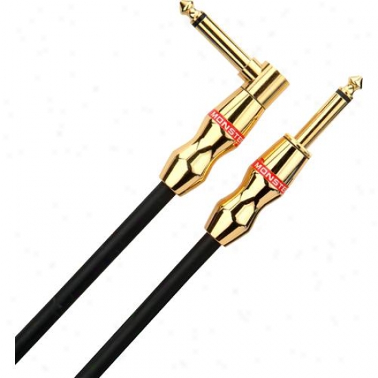 Monster Cable 600189-00 Angled To Straight 1/4" Pljgs - Rock Instrument Cable