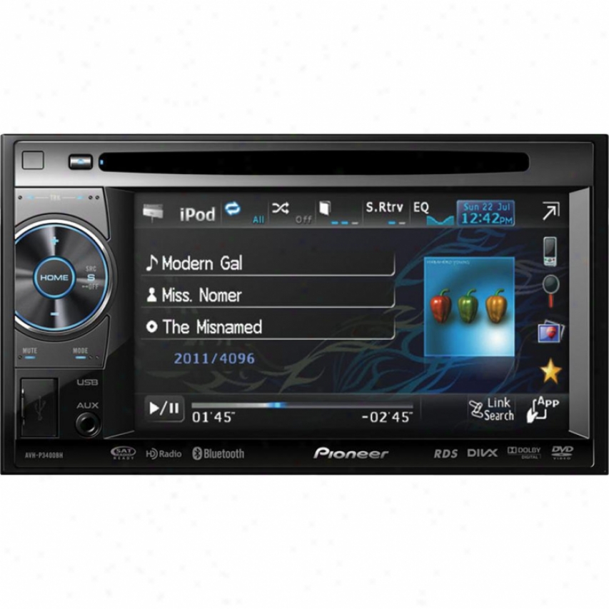 Pioneer Avh-p3400bh 2-din 5.8" Touchscreen Dvd Receiver W/ Bluetooth & Hd Radio