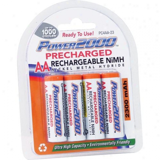 Power 2000 Pc4aa-23 Pre-charged Aa Rechargeable Nimh Batteries