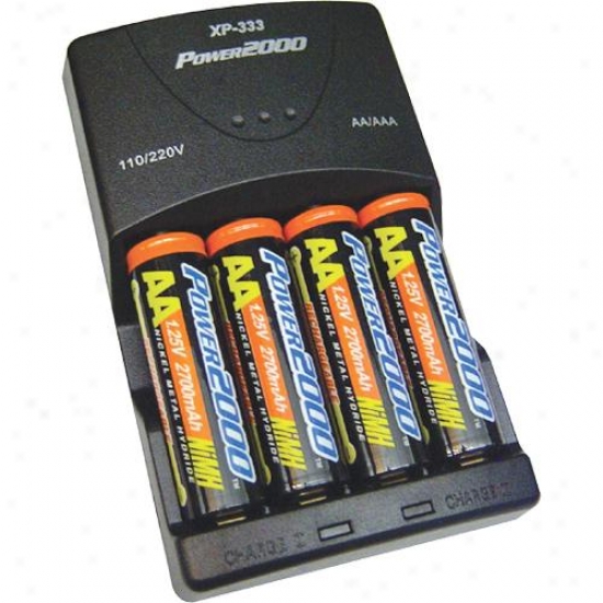 Power 2000 Xp333-29 2900mah Aa Rechargeable Battery And Charger Kit