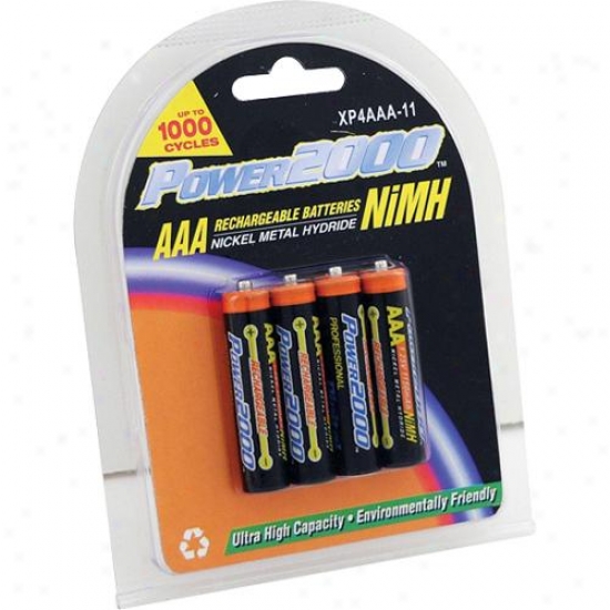 Power 2000 Xp4aaa-11 Aaa Rechargeable Batteries - 4 Pack