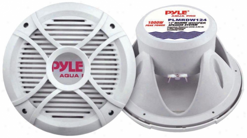 Pyle 10 600 Watt White 4 Ohm Marine Subwoofer