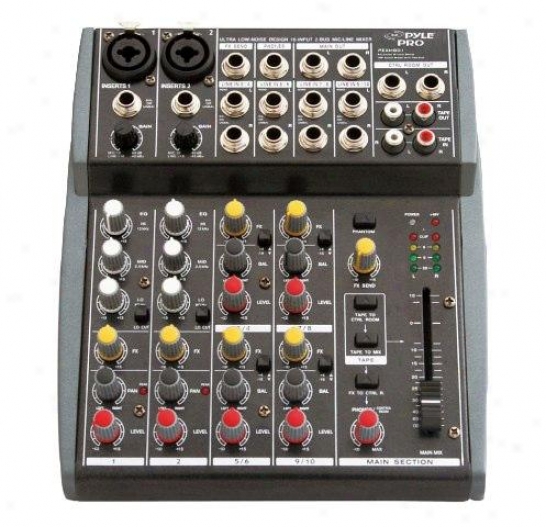 Pyle 10 Channel Balanced Studio Grade Imp Audio Mixer With Pre-amp