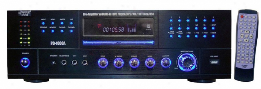 Pyle 1000 Watt Am-fm Receiver W/built-in Dvd/mp3/usb