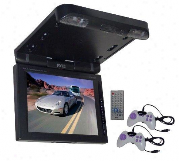 Pyle 10.4'' Tft Lcd Flip-down Roof Tower Dvd Monitor & Ir/fm Transmitter
