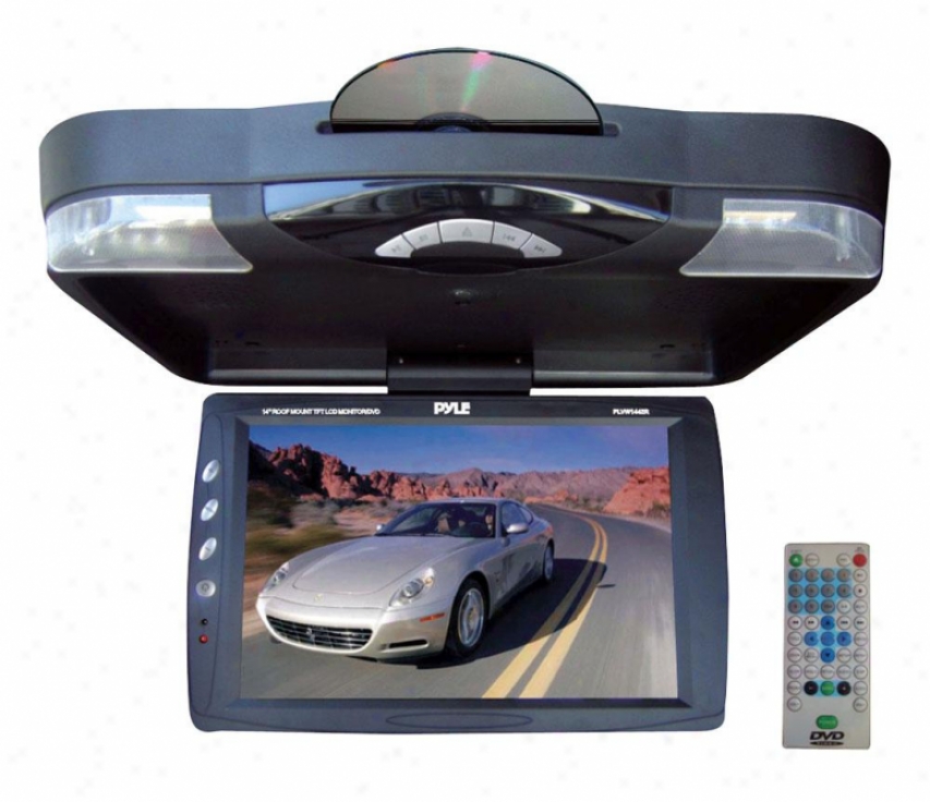 Pyle 14.1'' Roof Mount Tft-lcd Monitor W/ Built In Dvd Player