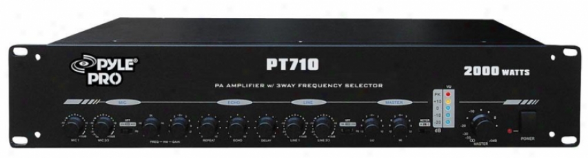 Pyle 19' Rack Mount 2000 Watt Pa Amplifier With 3 Way Frequency Selectors