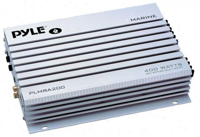 Pyle 2 Channel 400 Watt Bridgeable Waterproof Marine Amplifier