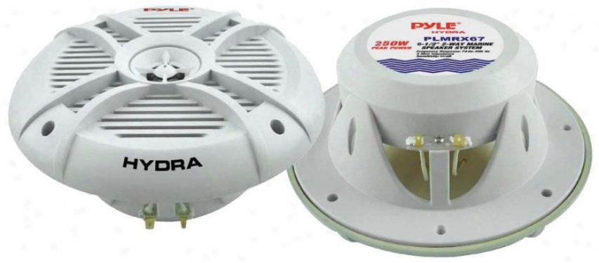 Pyle 250-watt 6.5-innch 2-way Marinr Speakers - White - Plmrx67