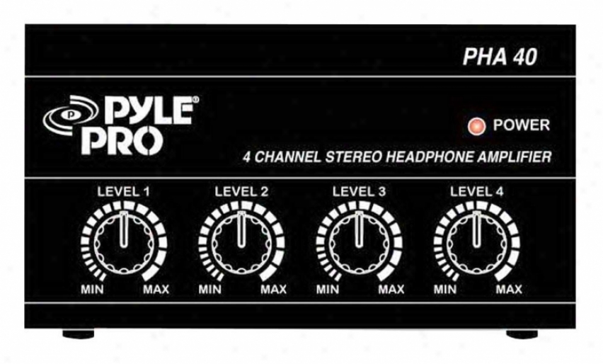 Pyle 4-channel Headphoen Amplifier Pha40