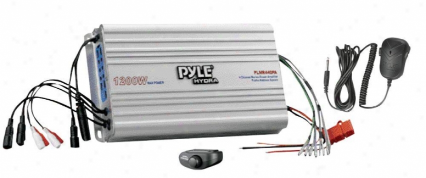 Pyle 4 Channel Marine Power Amplifier/public Address System