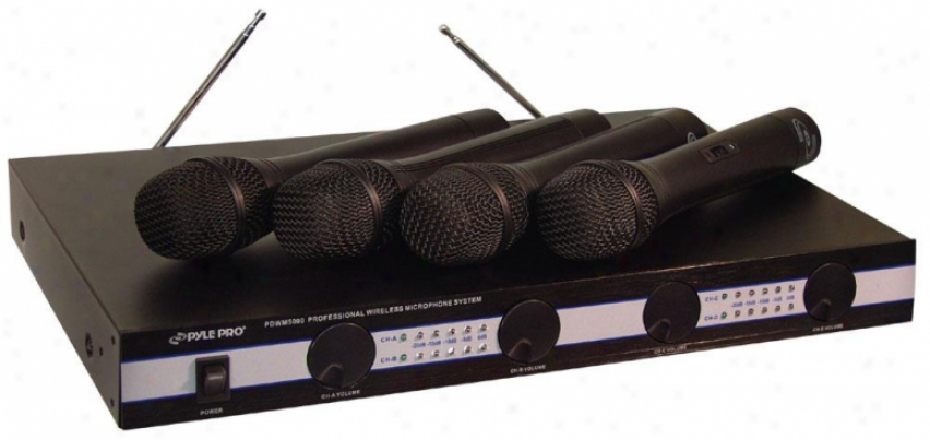 Pyle 4 Mic Vhf Wireless Microphone System