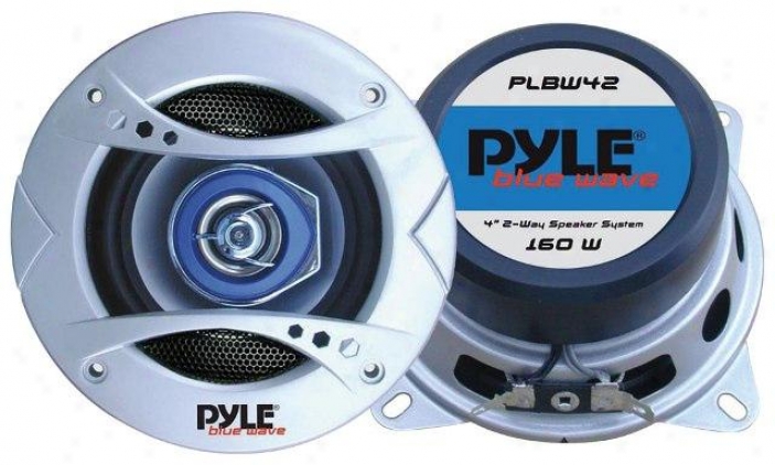 Pyle 4'' 160 Watt Two-way Speaker W/blue Led Light