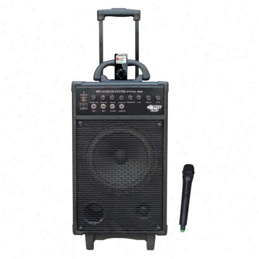 Pyle 500w Vhf Wireless Portable Pa System /echo W/ipod Dock