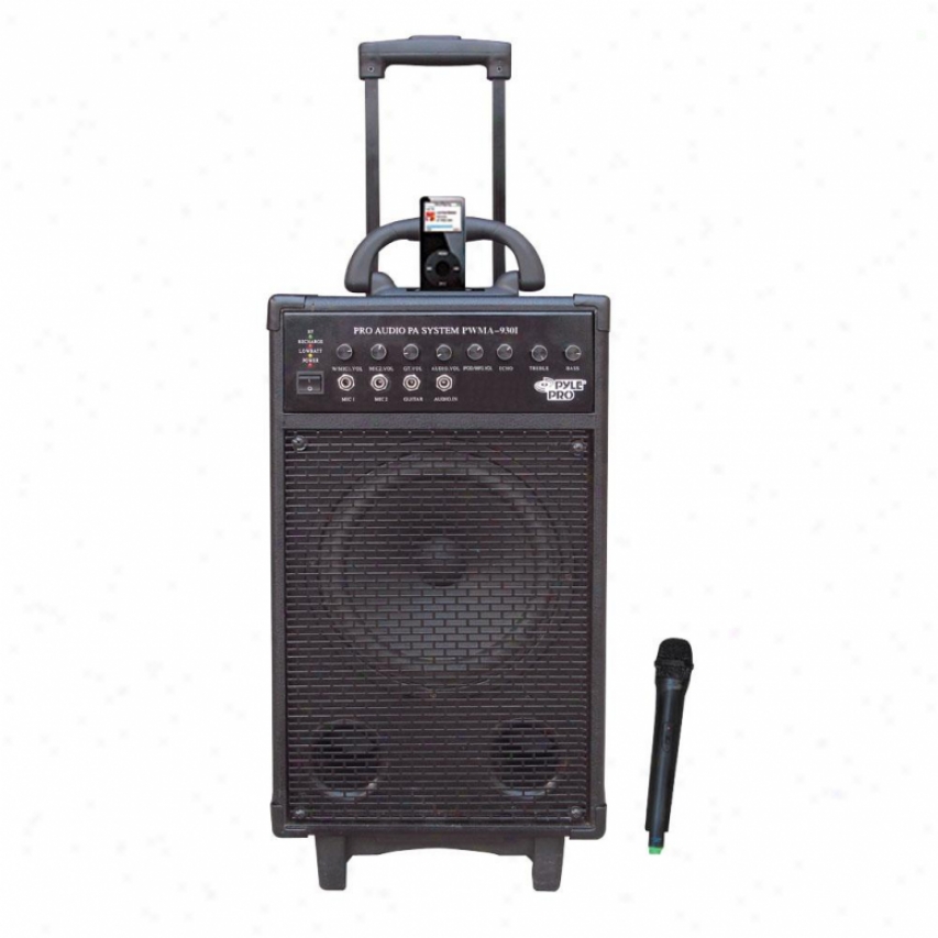 Pyle 600 Watt Vhf Wireless Portable Pa System/echo W/ipod Dock