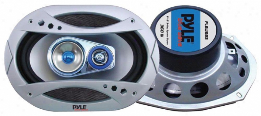 Pyle 6''x9'' 400 Watt Three-way Speaker W/blue Led Light