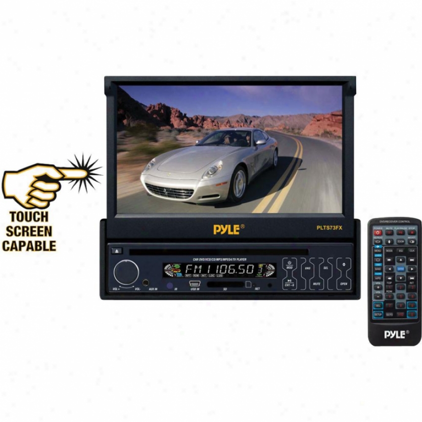 Pyle 7-in Single Din In-dash Motorized Touch Screen Tft/lcd Monitor W/ Dvd/cd/mp