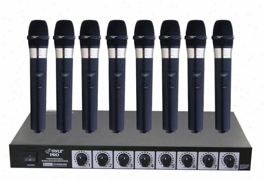 Pyle 8 Mic Professional Handheld Vhf Wireless Microphone Scheme