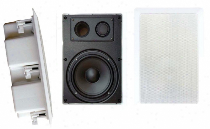 Pyle 8'' Two Way In Wall Enclosdd Speaker System W/ Directional Tweeter