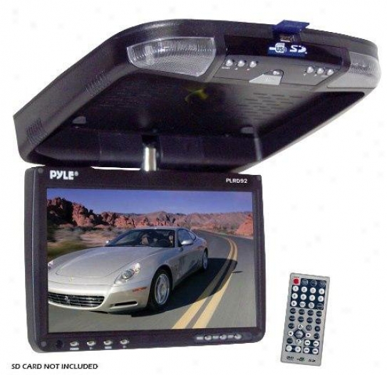 Pyle 9" Flip Down Monitor & Dvd Player With Wireless Fm Modulator/ Ir Transmitte