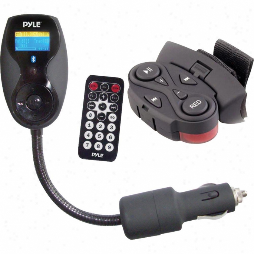 Pyle Bluetooth Hands Free Car Fm Transmitter W/ Steering Wheel Remote