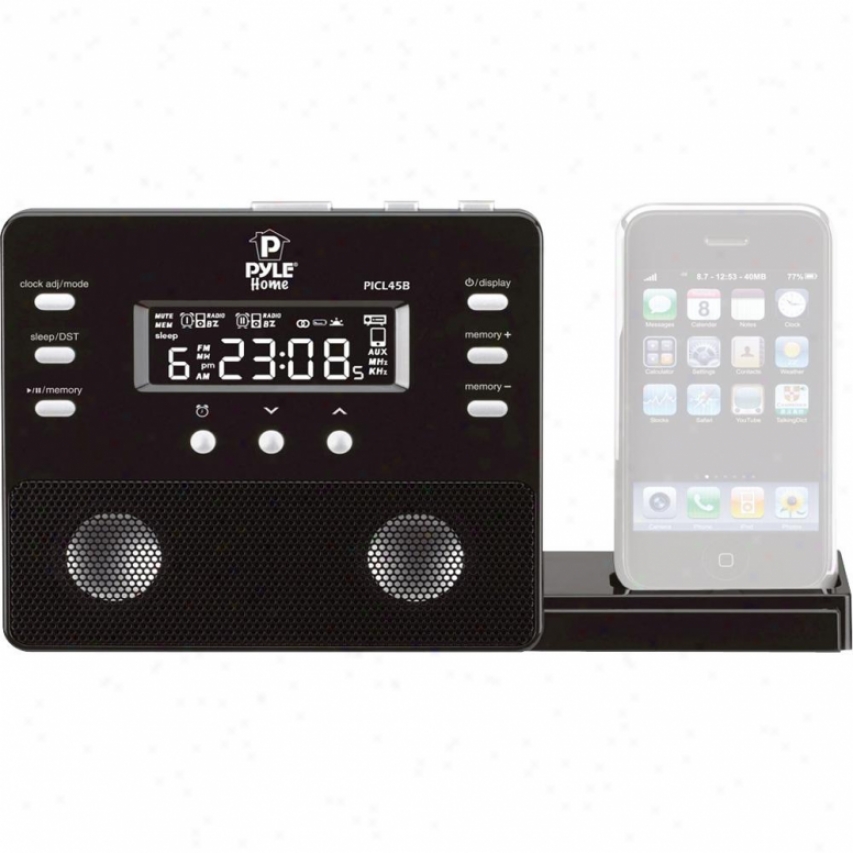 Pyle Enhanced Ipod/iphone Alarm Clock Speaker System W/ Am Fm Radio And Remote C