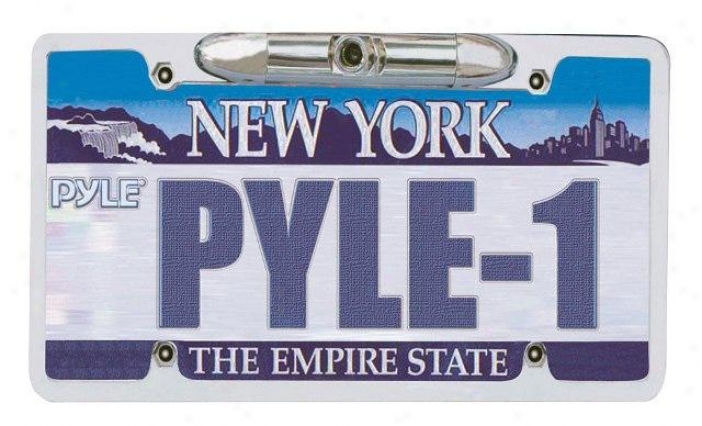 Pyle License Plate Build up View Backup Camera ''zinc Metal Chrome"