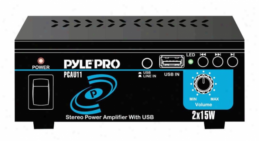 Pyle Mini 2x15w Stereo Power Amplifier With Usb