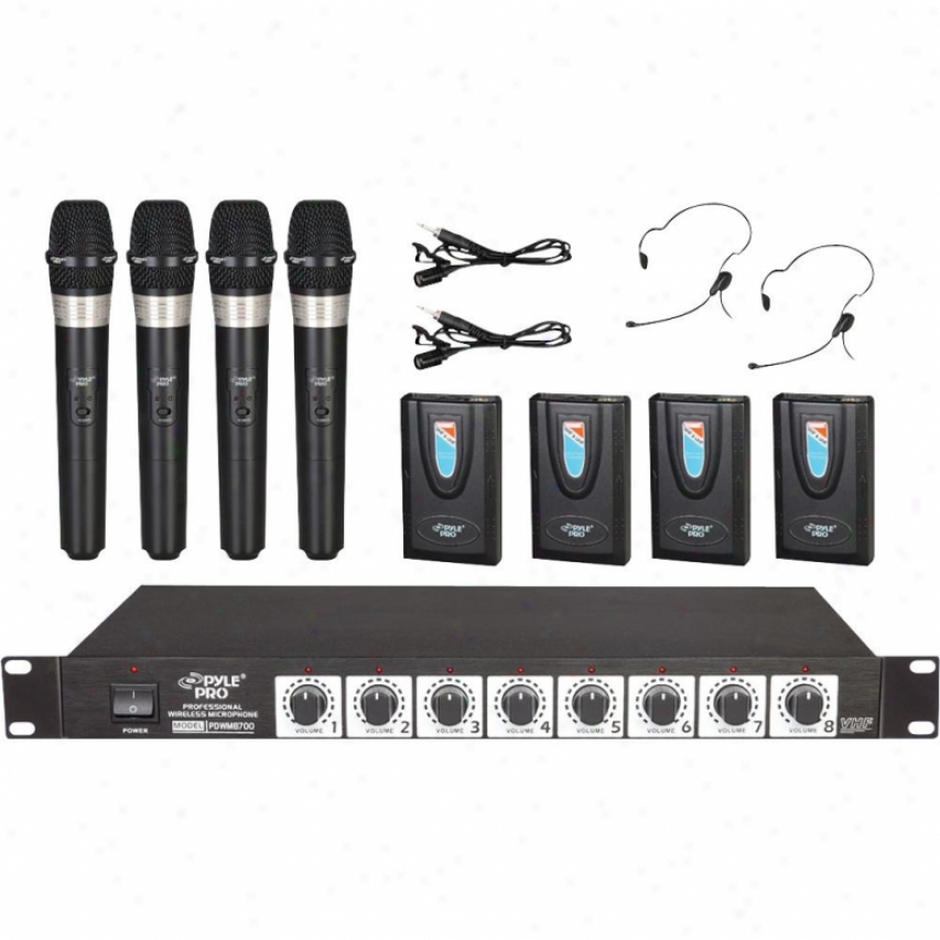 Pyle Pro Rack Mount 8-channel Wireless Microphone System