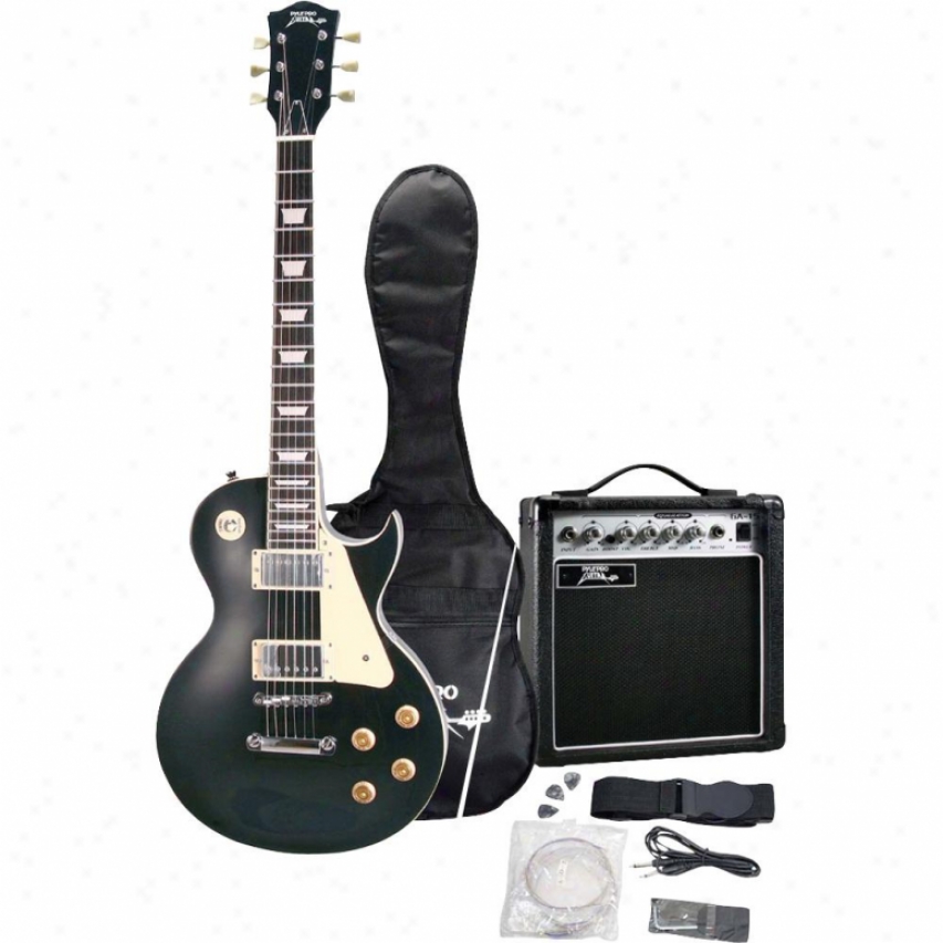 Pyle Professional 42-in Les Paul-style Electric Guitar Package Black Color