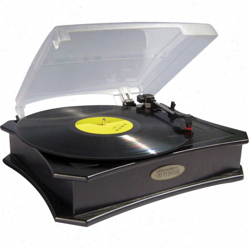 Pyle Retro Style Vinyl Turntable W/ Usb-to-pc Recording - Black