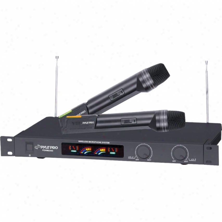 Pyle Wireless 2 Channel Vhf Microphone System With 2 Microphones