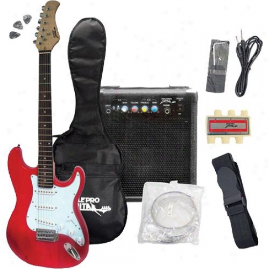 Pylepro Originator Electric Guitar Bundle - Red - Pegkt15